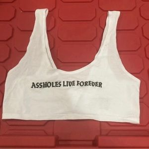 A$$holes Live Forever White Bralete XS/S